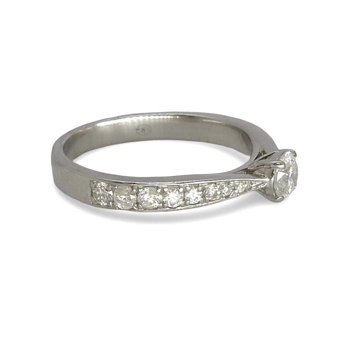 Bague or blanc et diamants 0,53 ct - Image 3