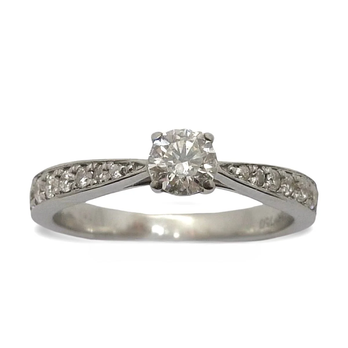 Bague or blanc et diamants 0,53 ct - Image 4