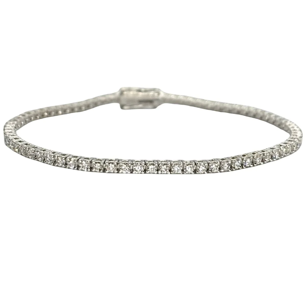Bracelet rivière or blanc et diamants 1,80 ct