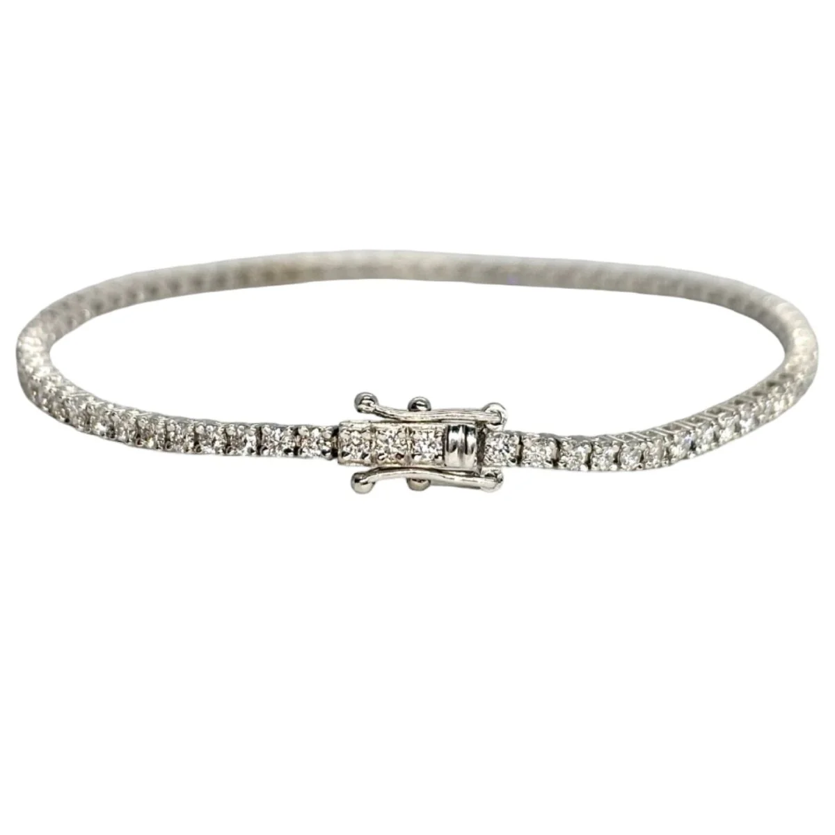 Bracelet rivière or blanc et diamants 1,80 ct - Image 2
