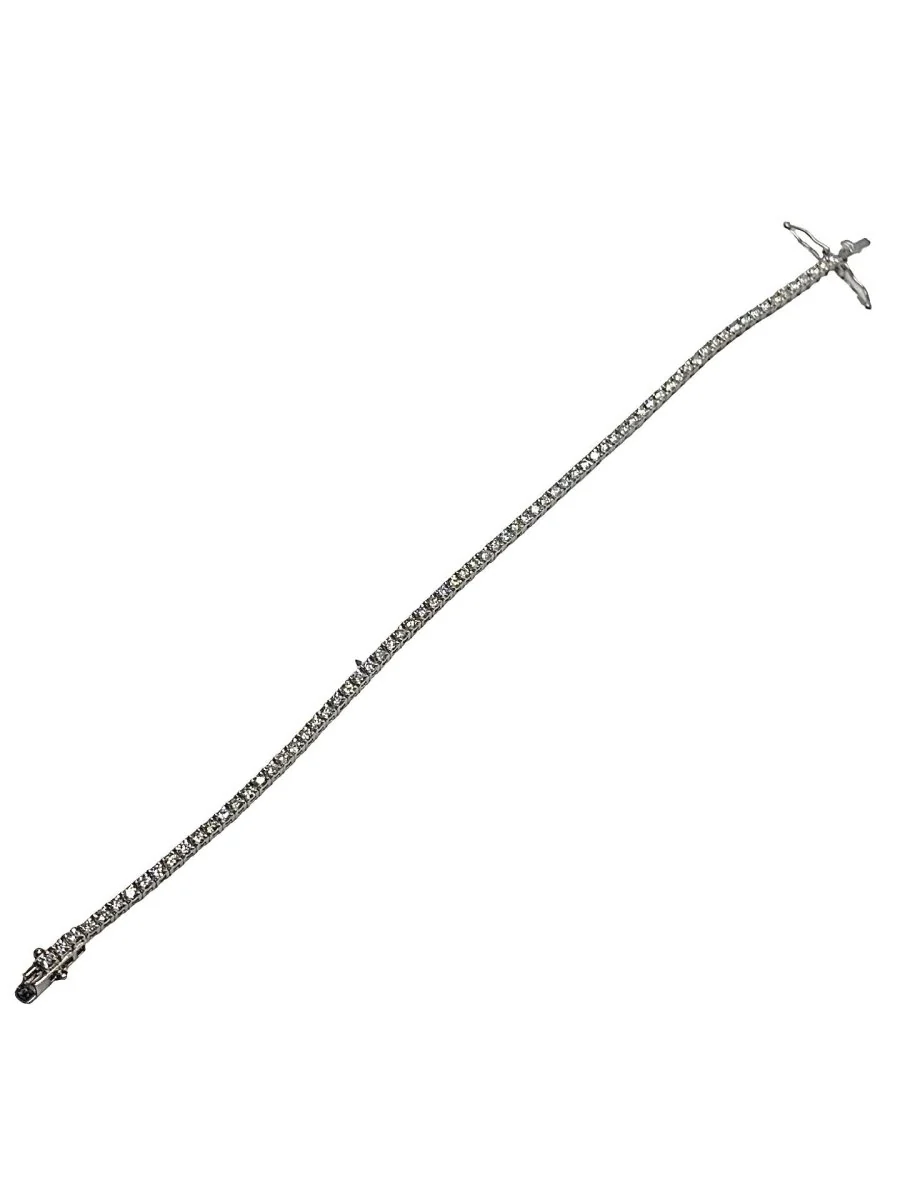 Bracelet rivière or blanc et diamants 1,80 ct - Image 3