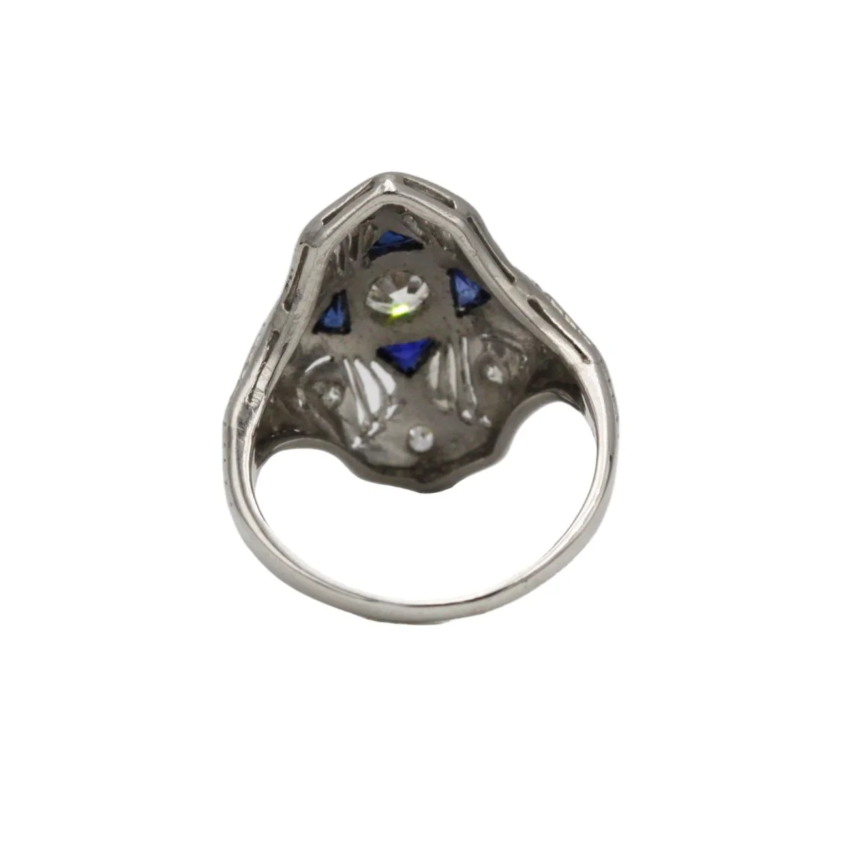Bague en platine, saphirs et diamants - Image 4