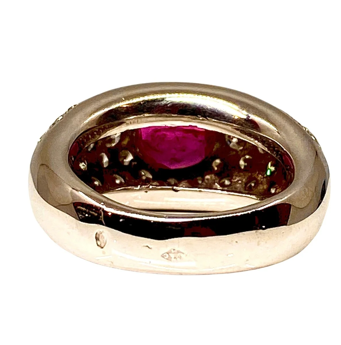Bague Jonc en or blanc rubis et diamants - Image 5