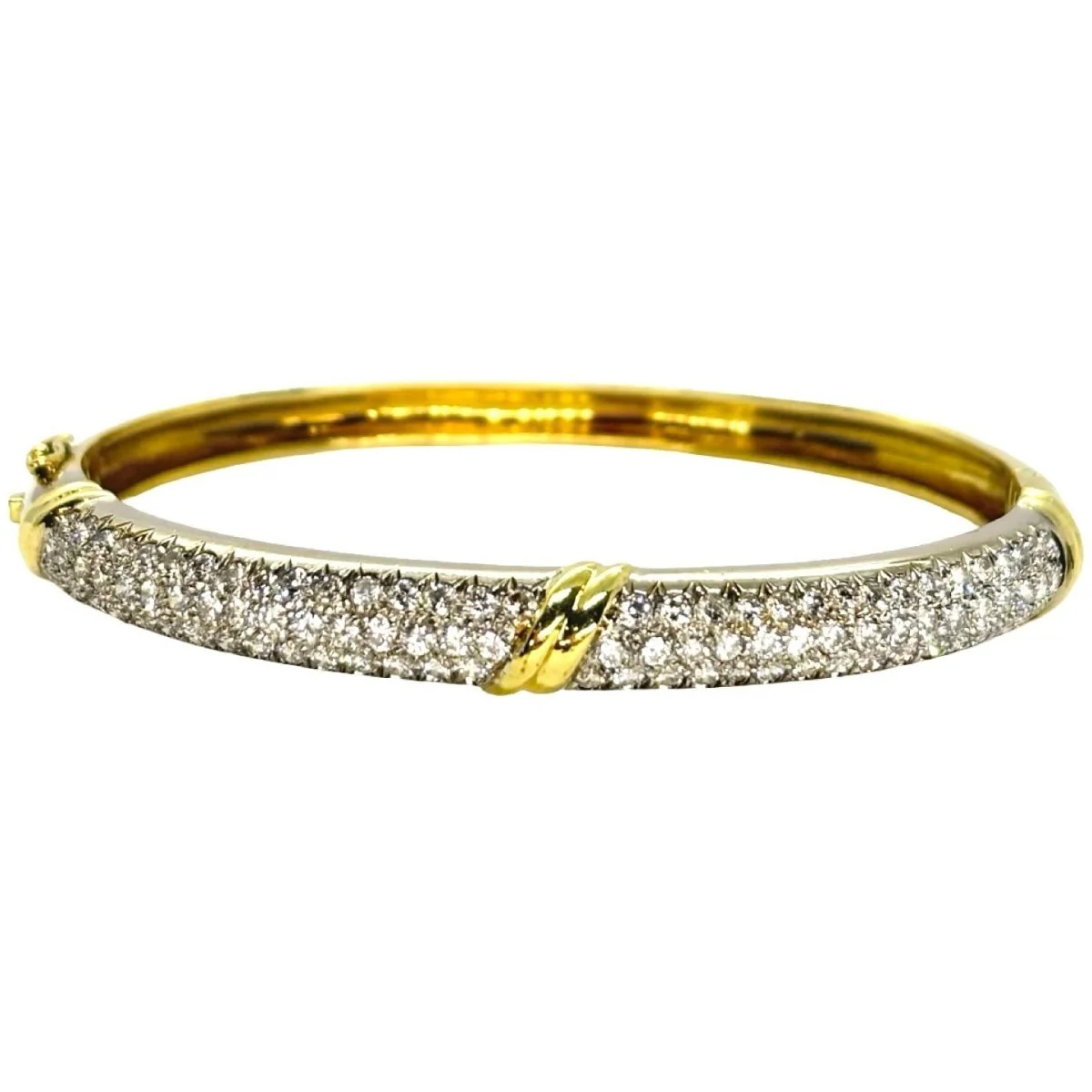 Bracelet Jonc en or jaune et diamant