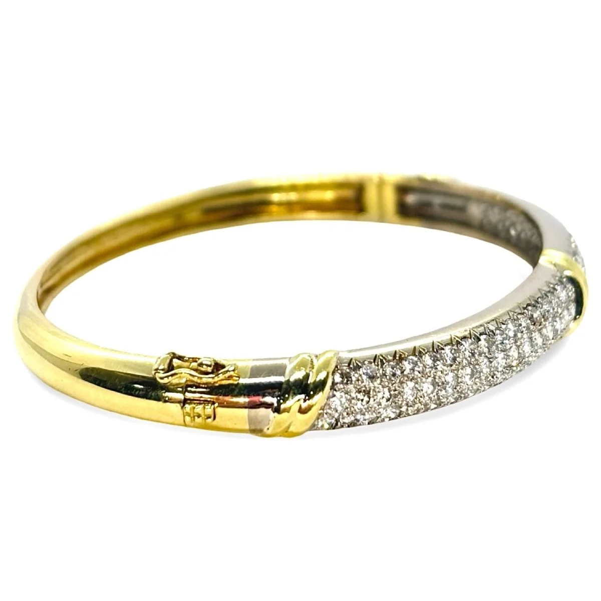 Bracelet Jonc en or jaune et diamant - Image 4