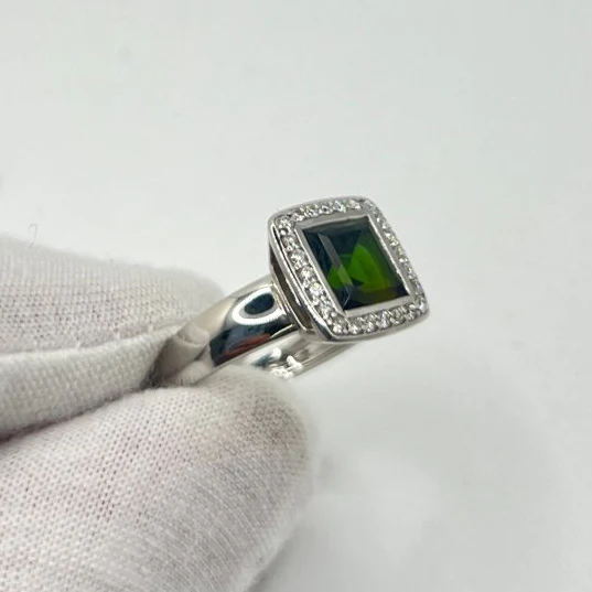 Bague en or blanc et tourmaline - Image 5