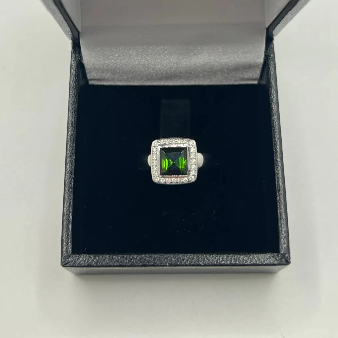Bague en or blanc et tourmaline - Image 7