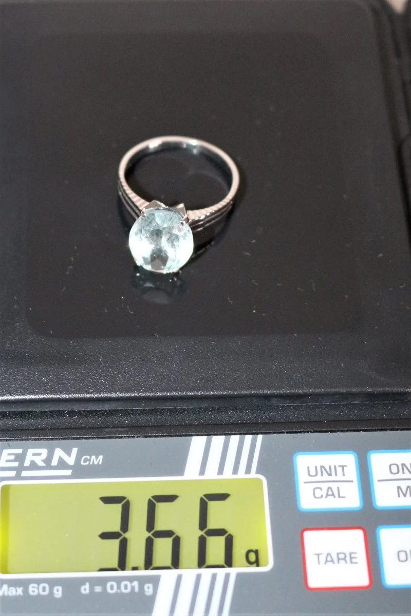 Bague Or Blanc Aigue-marine 4.66cts - Image 9