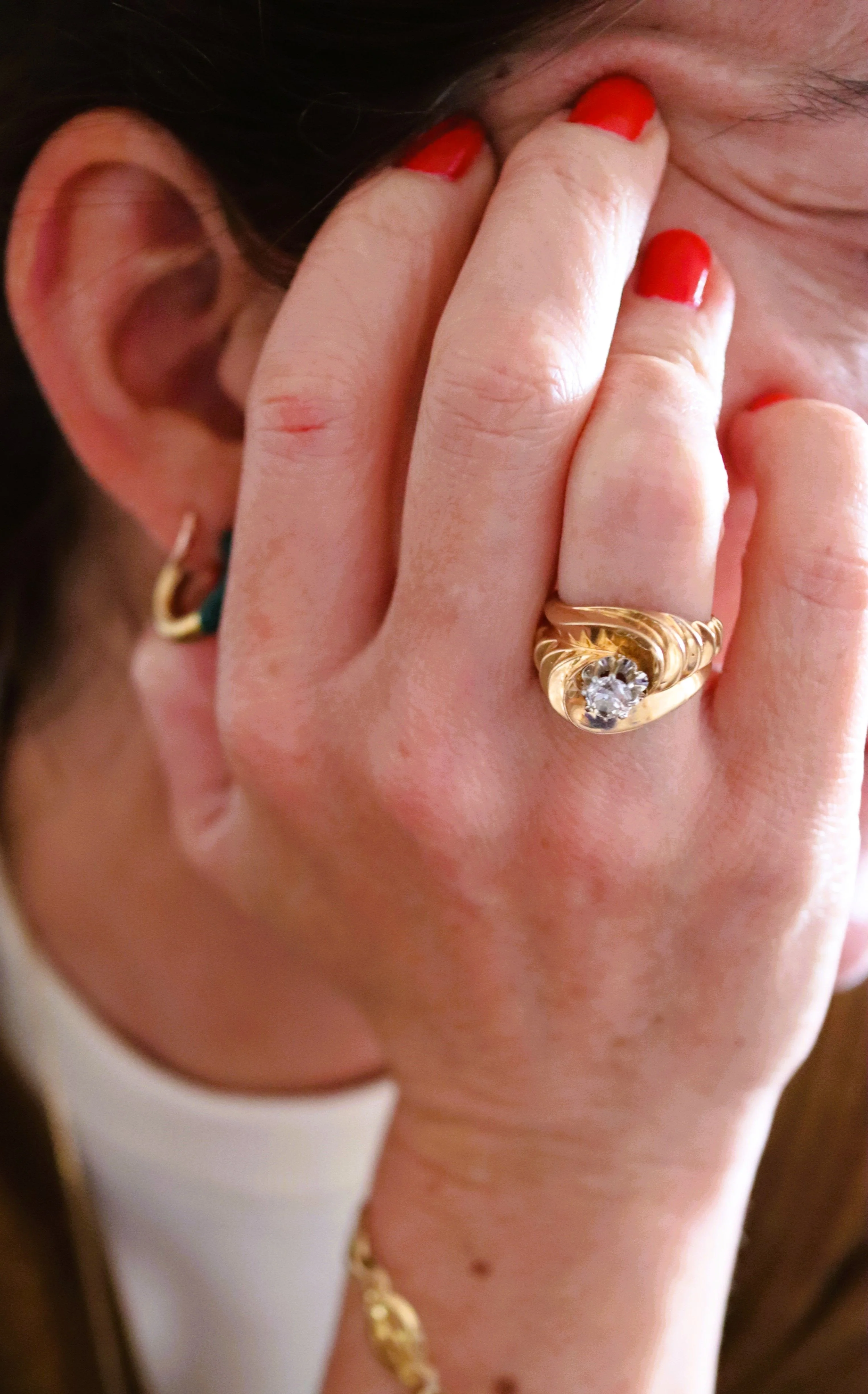 Bague Tourbillon diamant en or jaune - Image 5