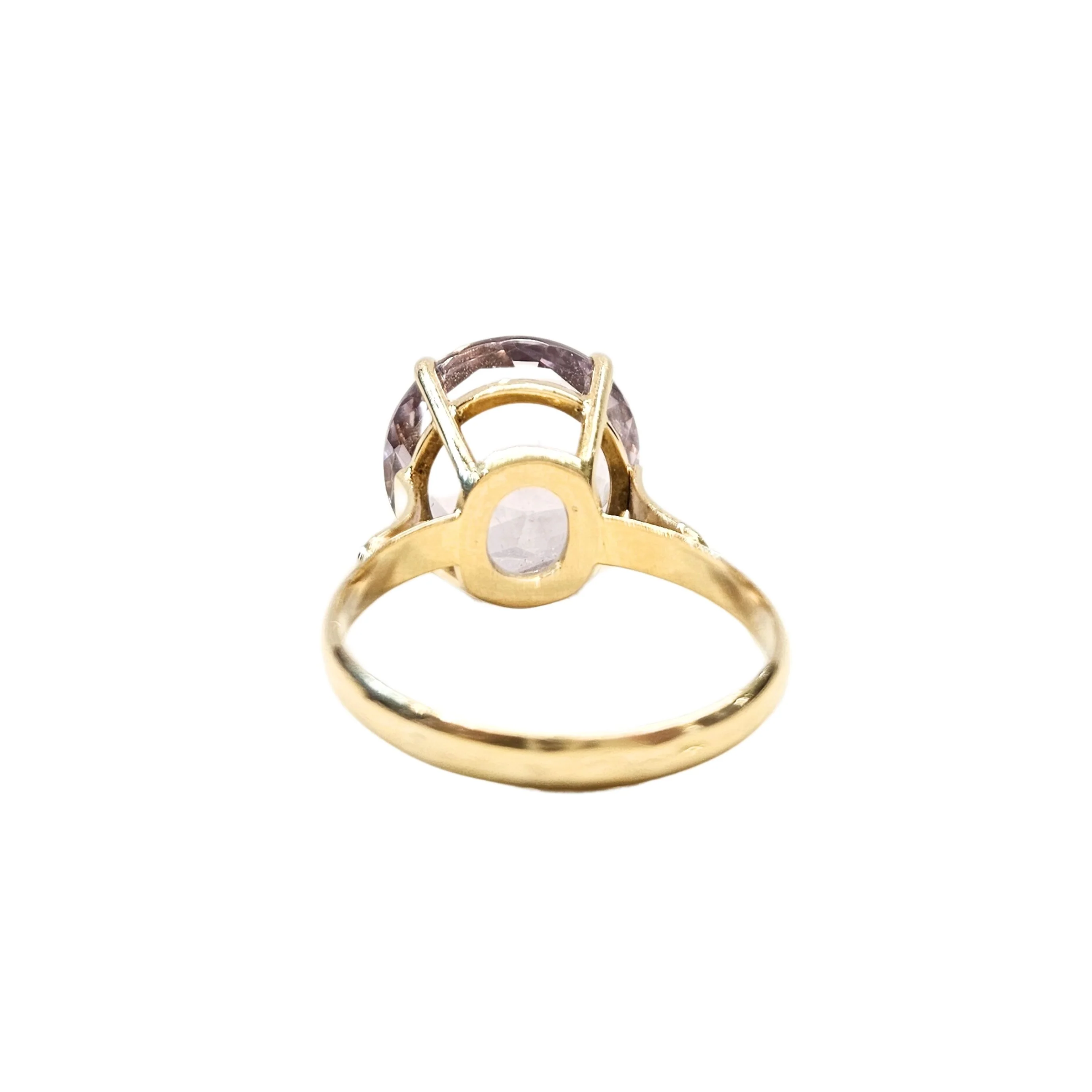 Bague en or jaune 18 carats et amethyste naturelle - Taille EU61 - Image 6