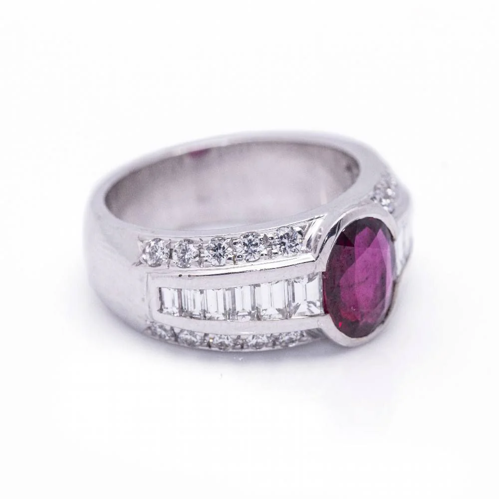 Bague BIRMANIA en or blanc et rubis - Image 3