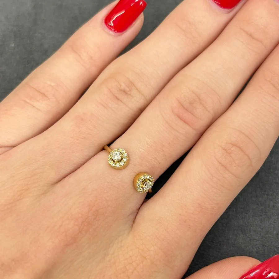 Bague en or jaune et diamants - Image 2