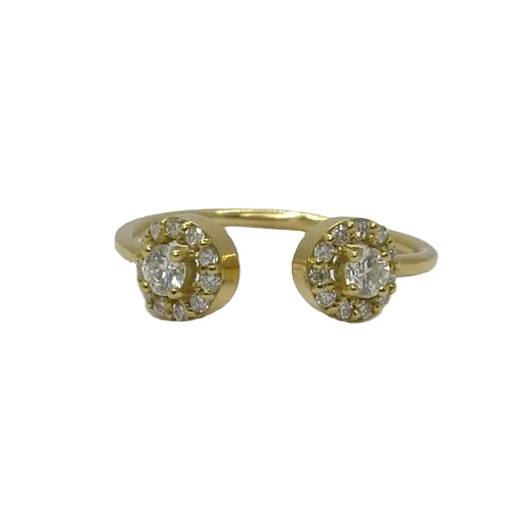 Bague Toi & Moi en or jaune et diamants