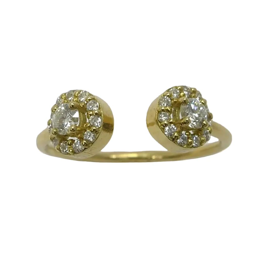 Bague Toi & Moi en or jaune et diamants - Image 3