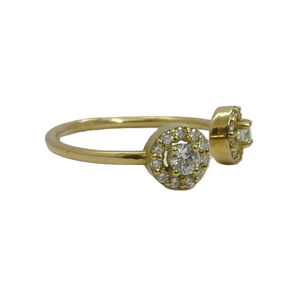 Bague Toi & Moi en or jaune et diamants - Image 4