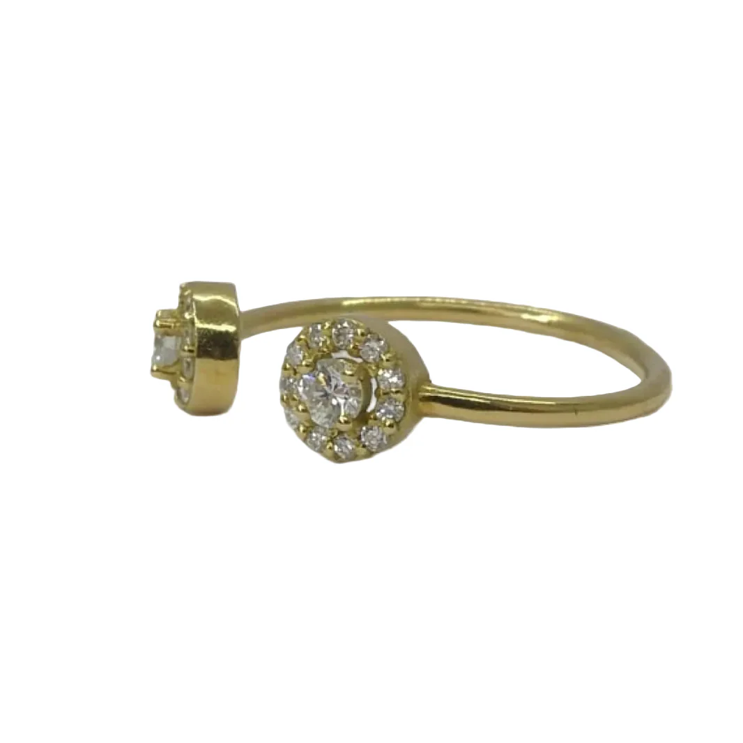Bague Toi & Moi en or jaune et diamants - Image 6