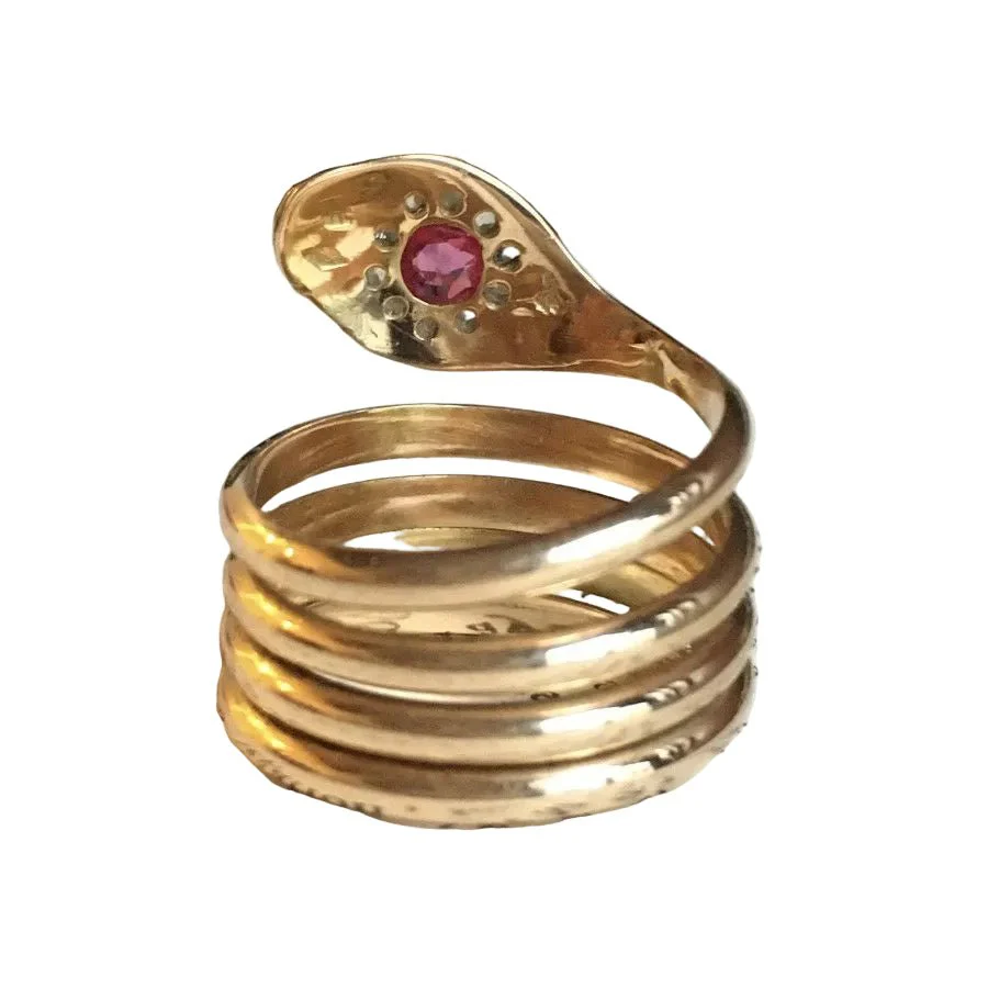 Bague Bandeau en or rose, rubis et diamants - Image 3