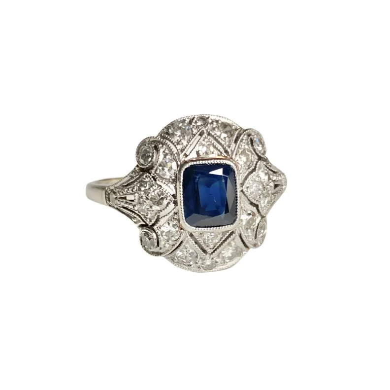Bague Art Déco en or blanc et platin - Image 3