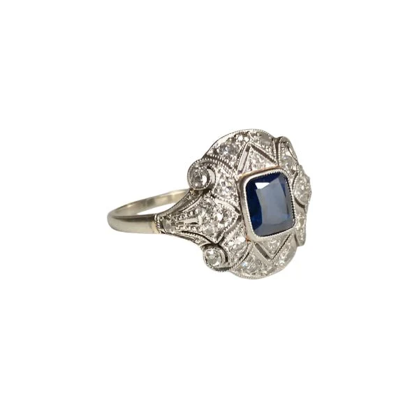 Bague Art Déco en or blanc et platin - Image 6