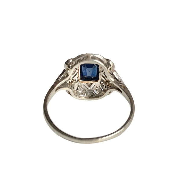 Bague Art Déco en or blanc et platin - Image 8