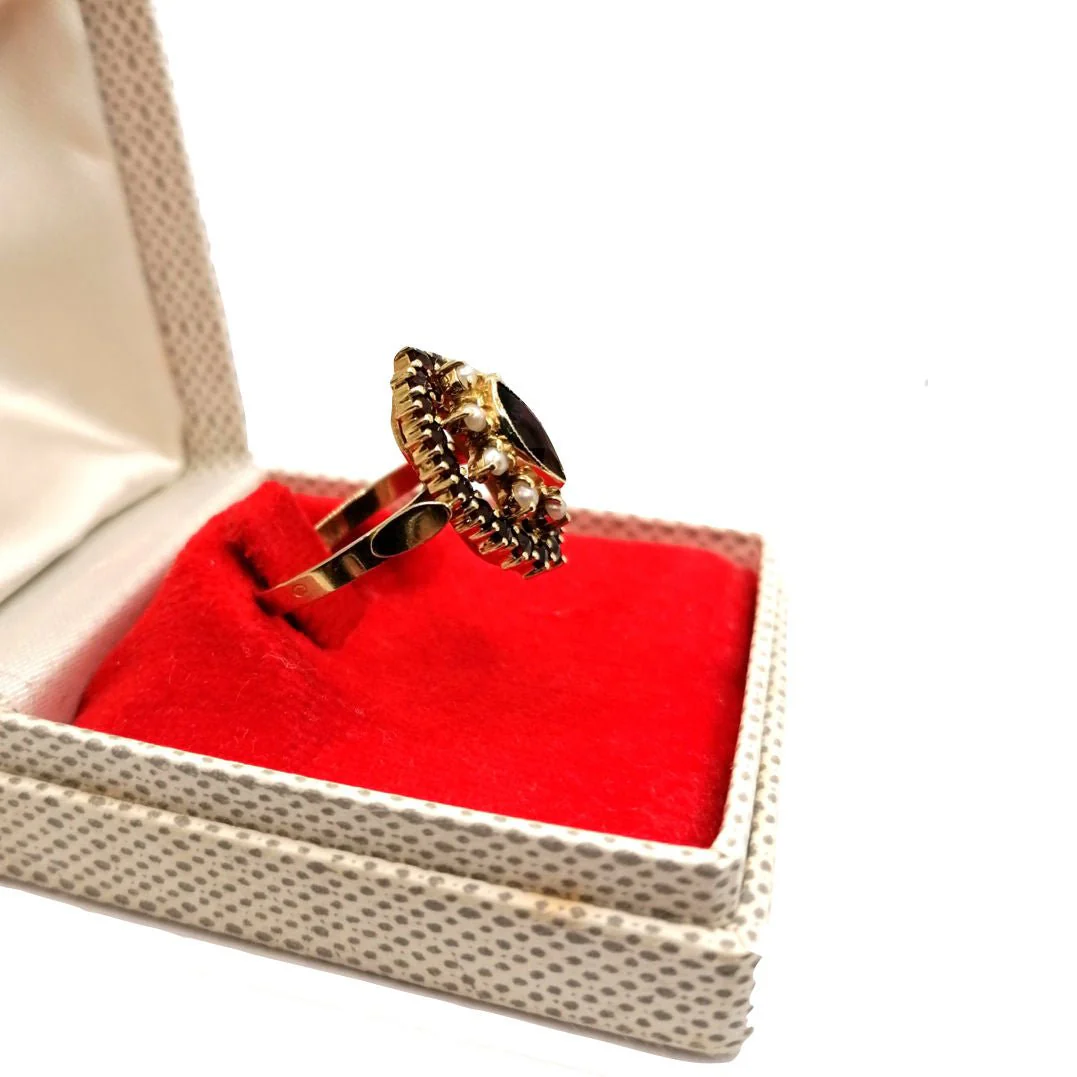 Bague grenats vintage - Image 12