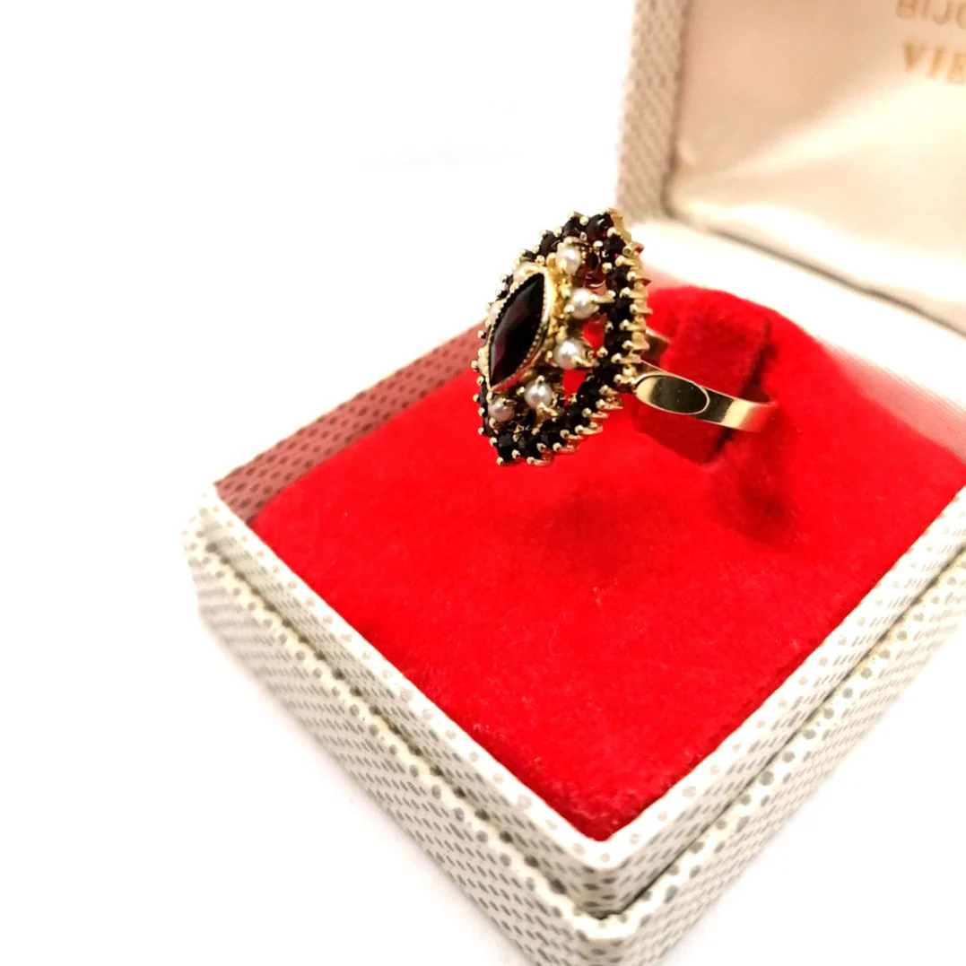 Bague grenats vintage - Image 14