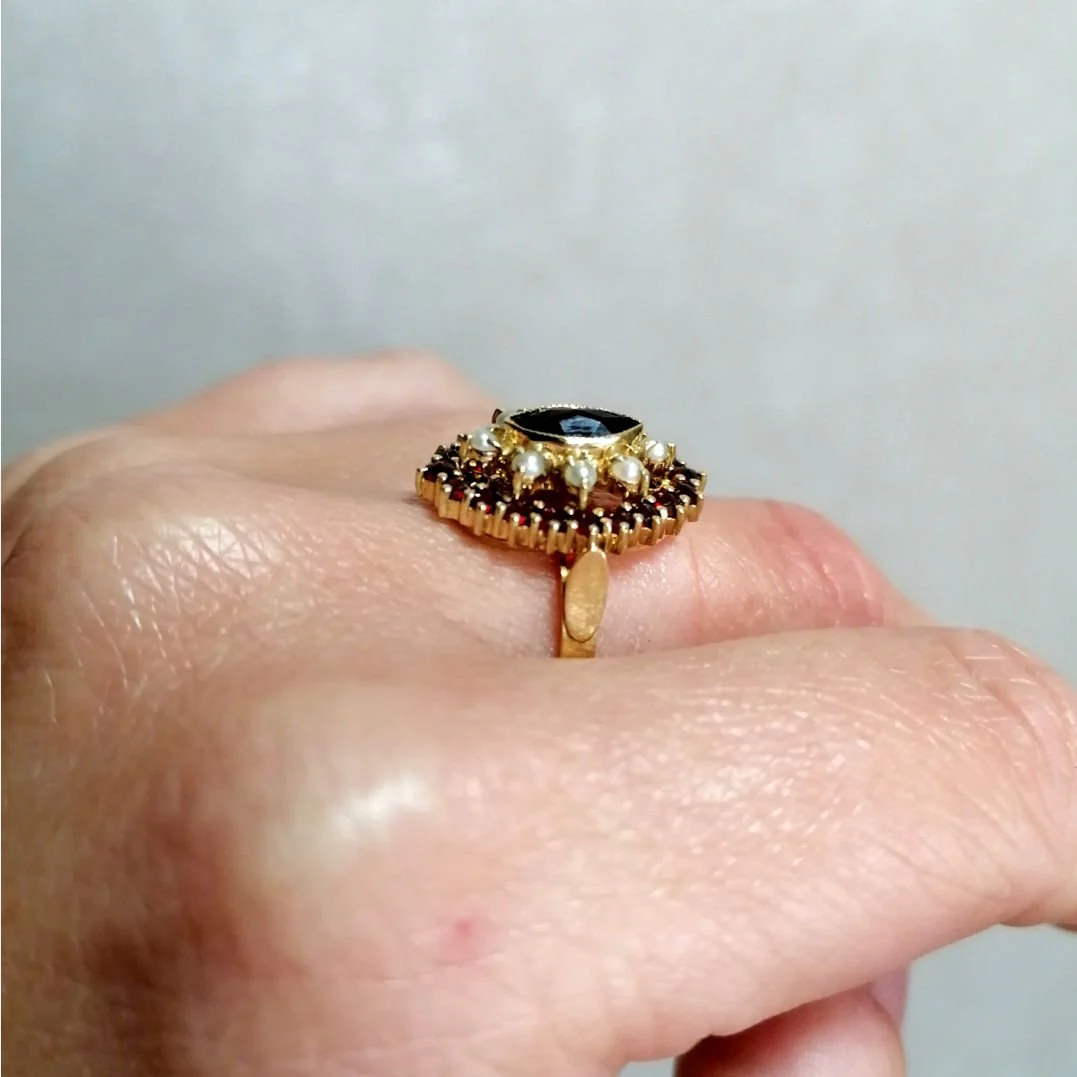 Bague grenats vintage - Image 6