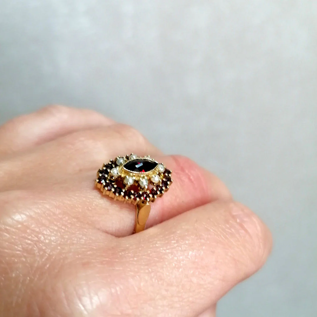 Bague grenats vintage - Image 7