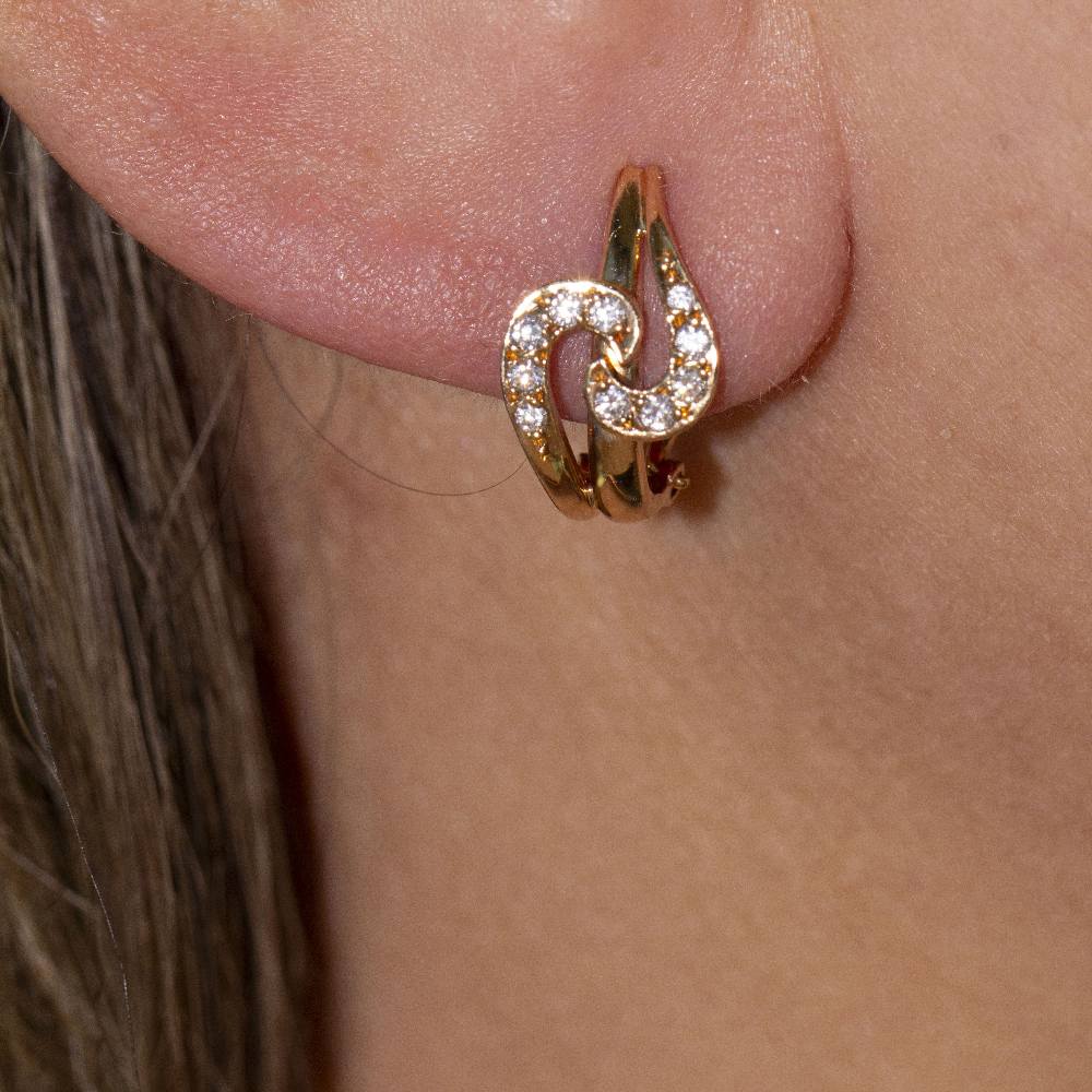 Original 1955 Boucles d'oreilles en or et diamants - Image 3