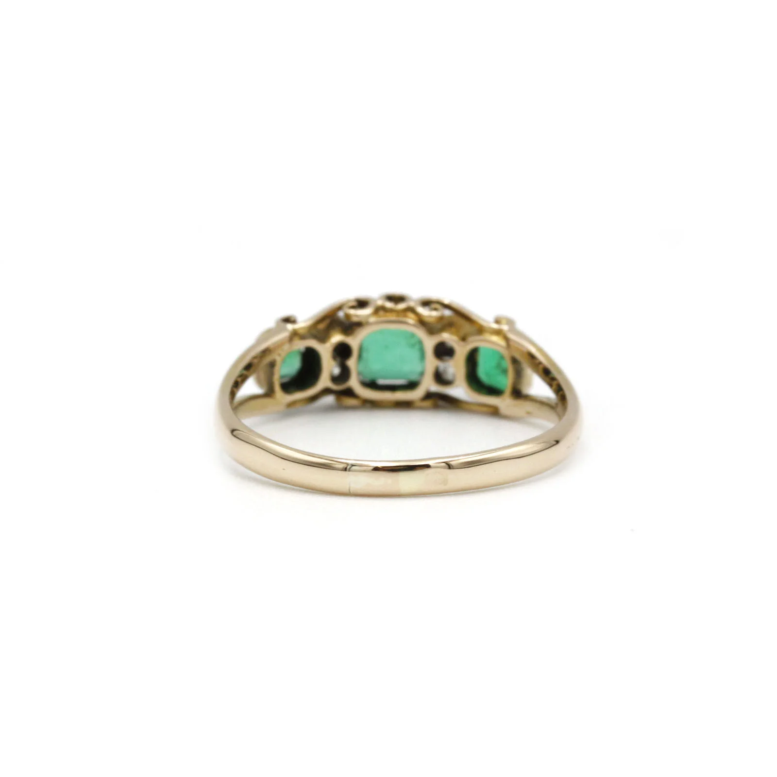 Bague - Or, Diamants, Emeraudes - Image 3
