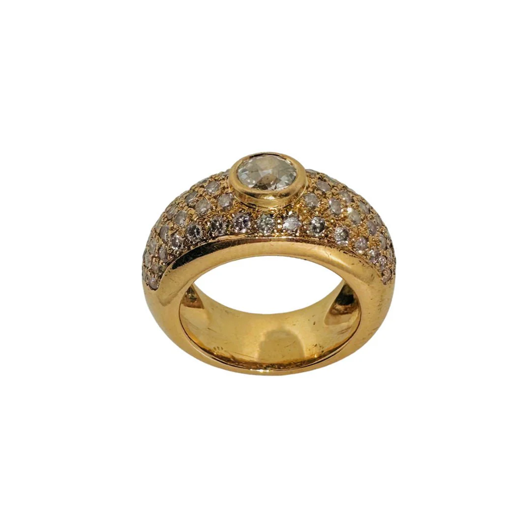 Bague Jonc en or jaune et diamants - Image 2