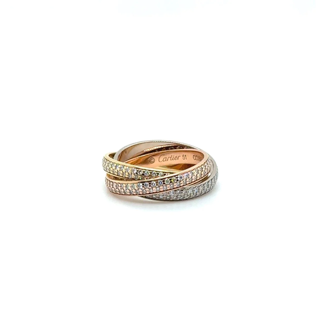 Cartier - Bague Trinity - Petit modèle - Pavée diamants - Image 2