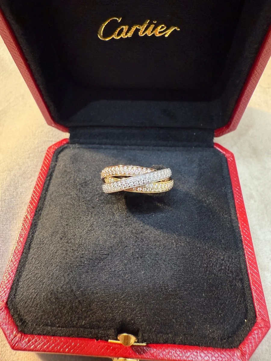 Cartier - Bague Trinity - Petit modèle - Pavée diamants - Image 7