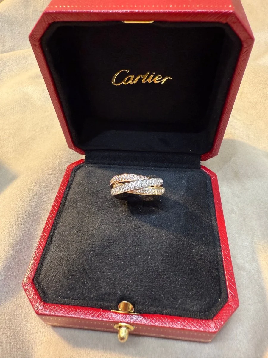 Cartier - Bague Trinity - Petit modèle - Pavée diamants - Image 9