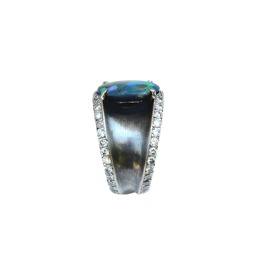Bague Lorenz Baümer en argent, platine et opale - Image 7
