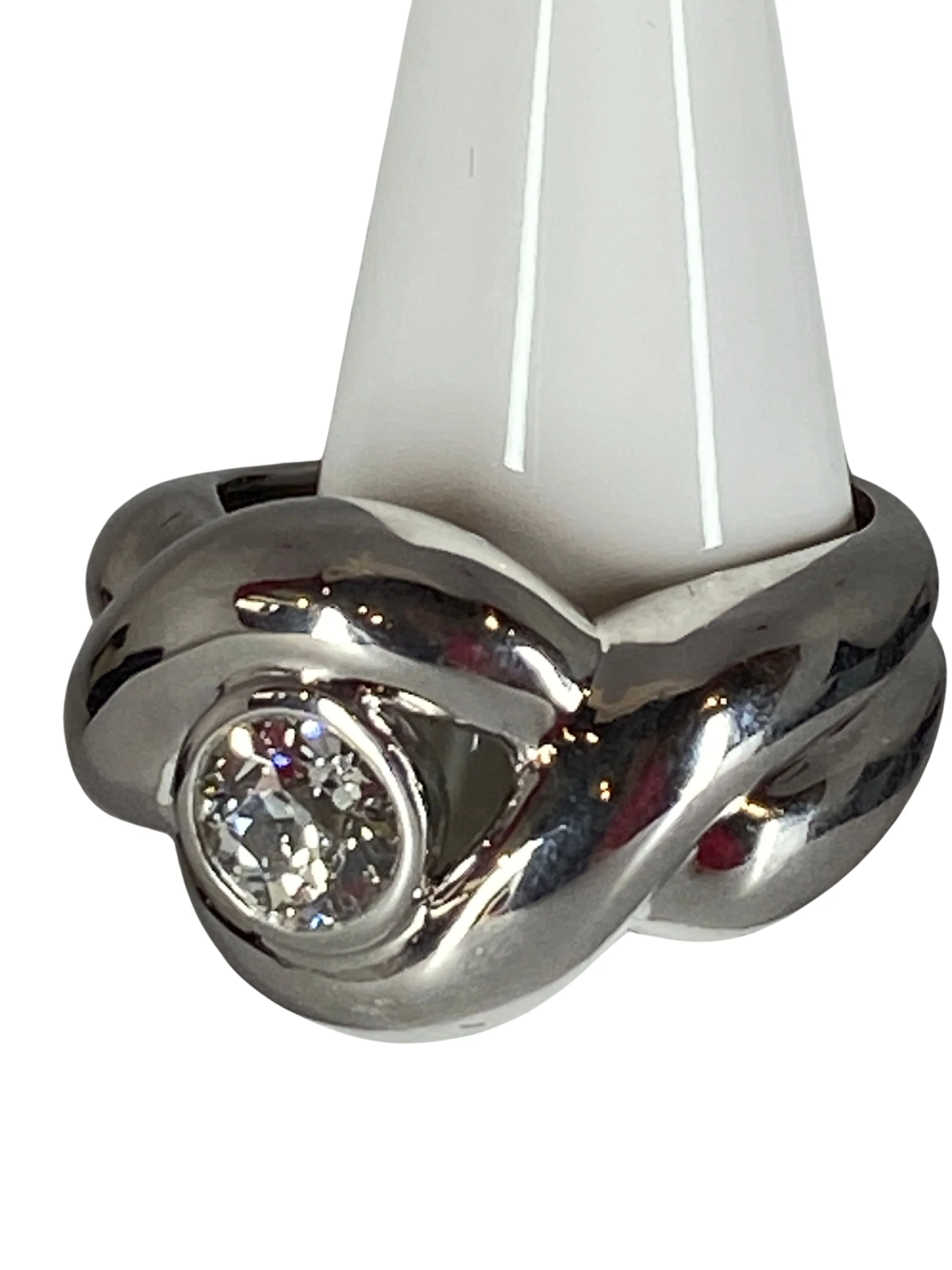 Bague Bandeau en or blanc et diamant - Image 3