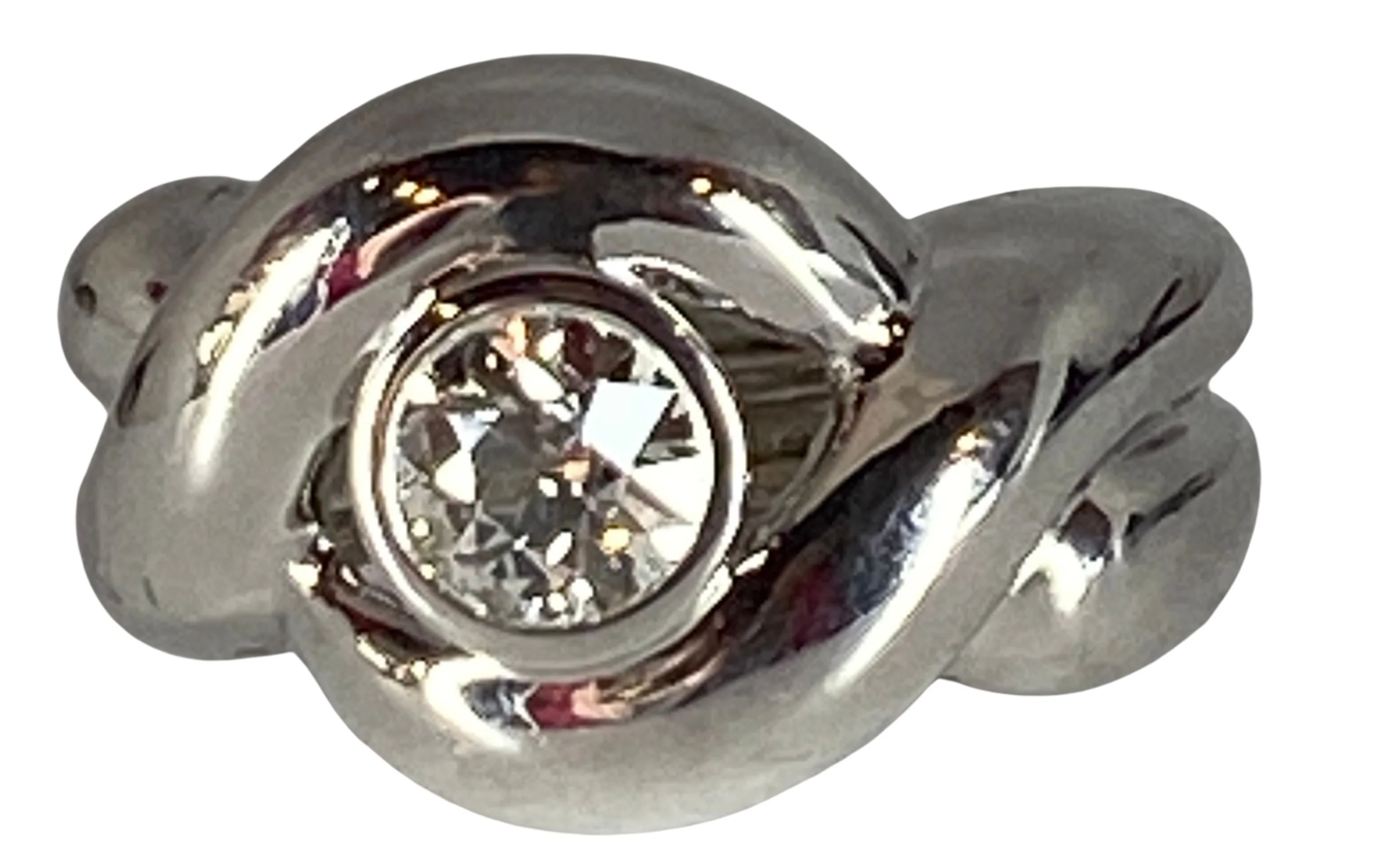 Bague Bandeau en or blanc et diamant - Image 6
