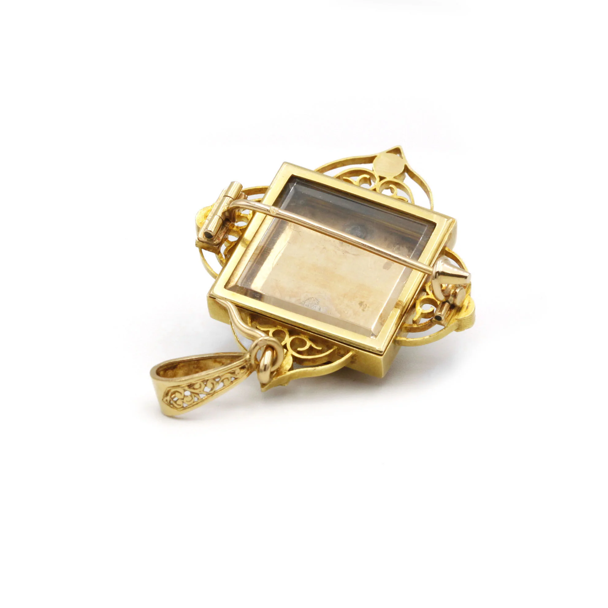 Pendentif Broche - Or et perles - Image 2