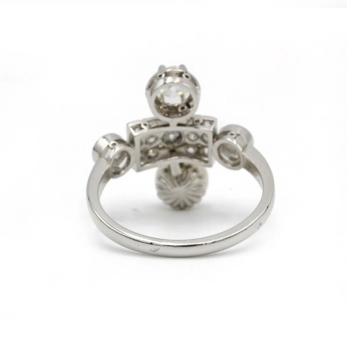 Bague - Or blanc, perles et diamants - Image 5