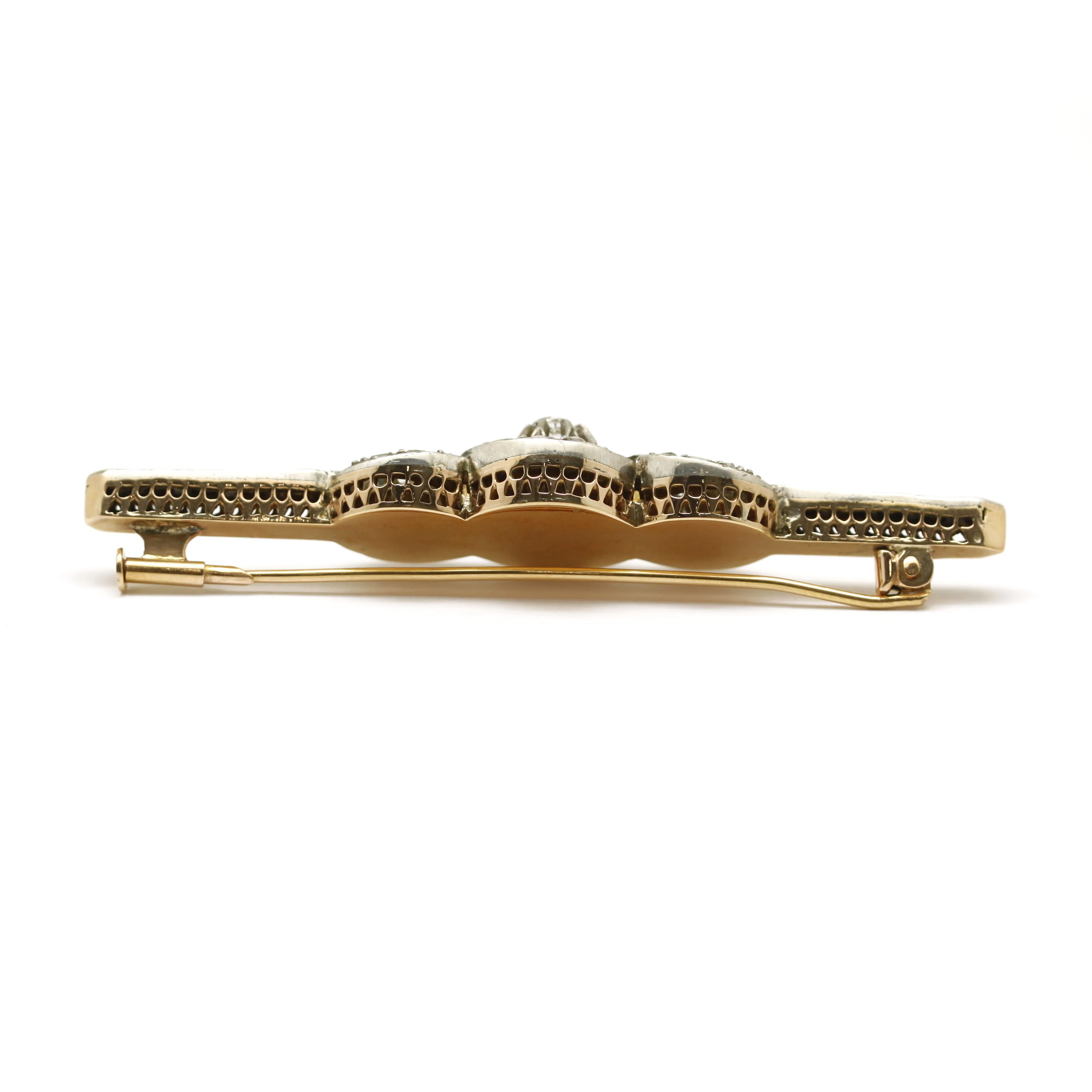 Broche barrette - Or, Argent, Diamants - Image 3