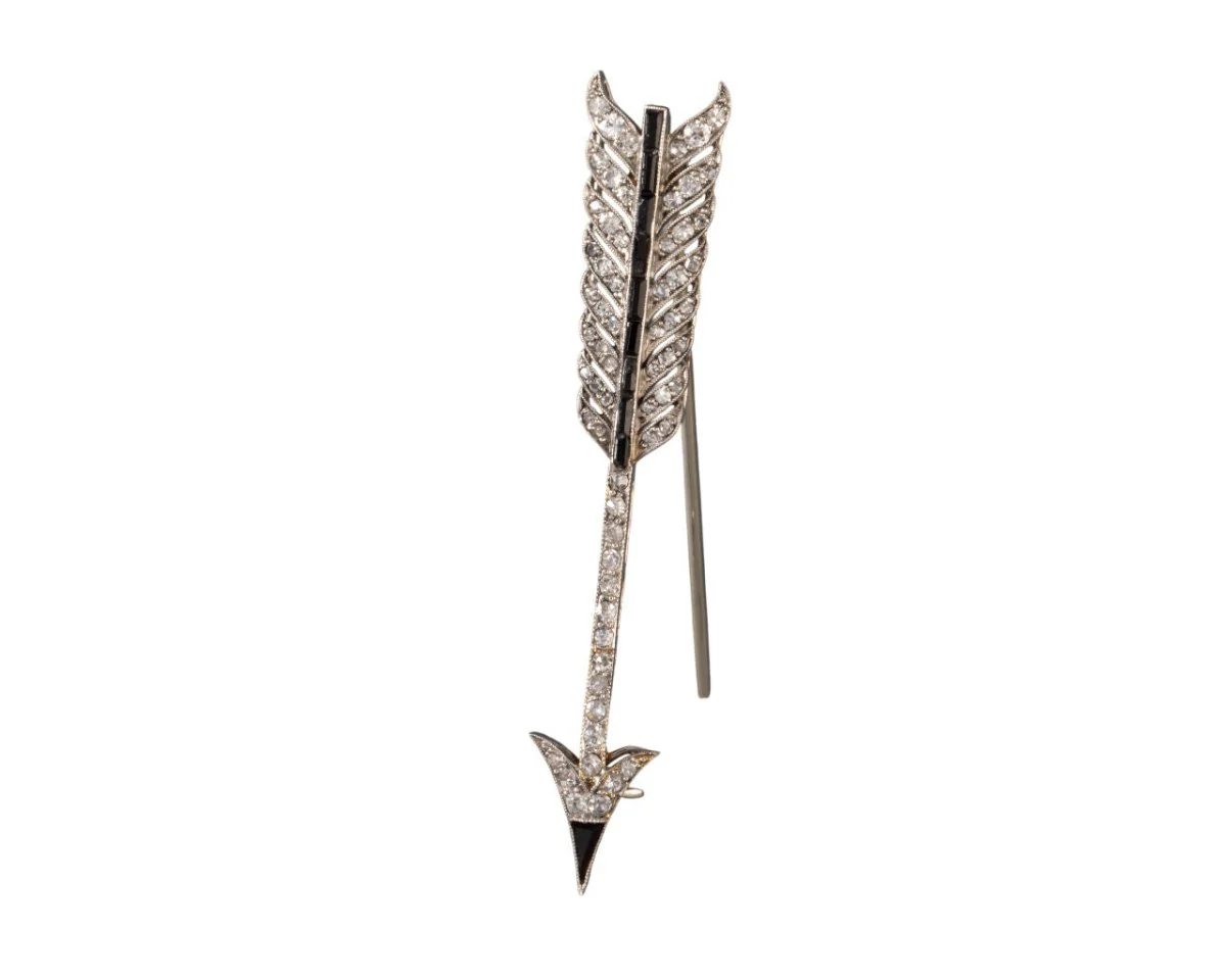 Broche Flèche en diamants et onyx - Image 2