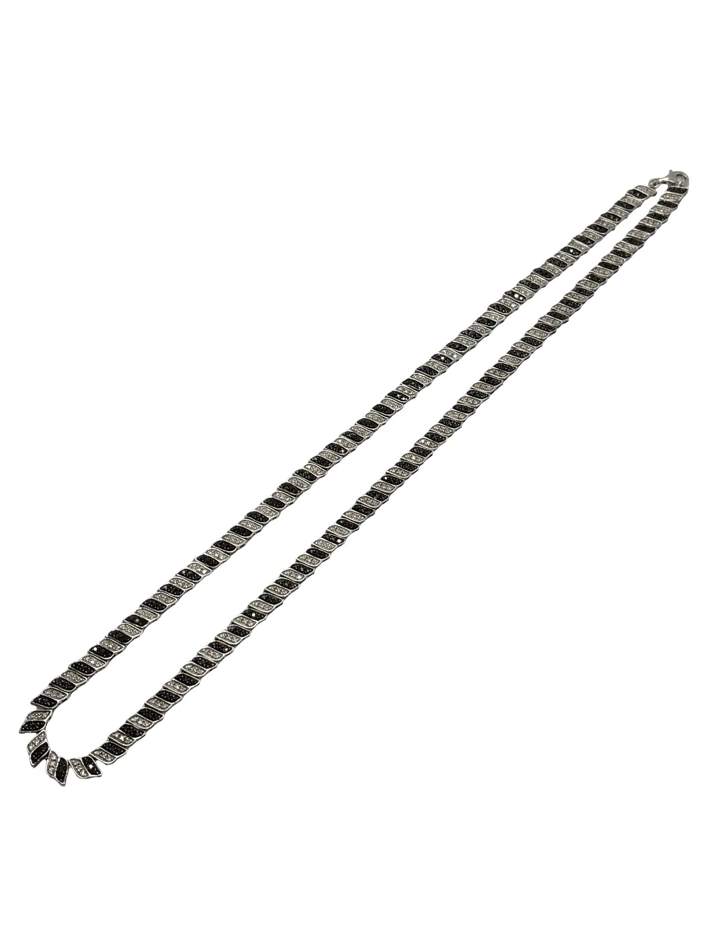 Collier en or blanc 18K et diamants incolores et noirs 2 ct - Image 3