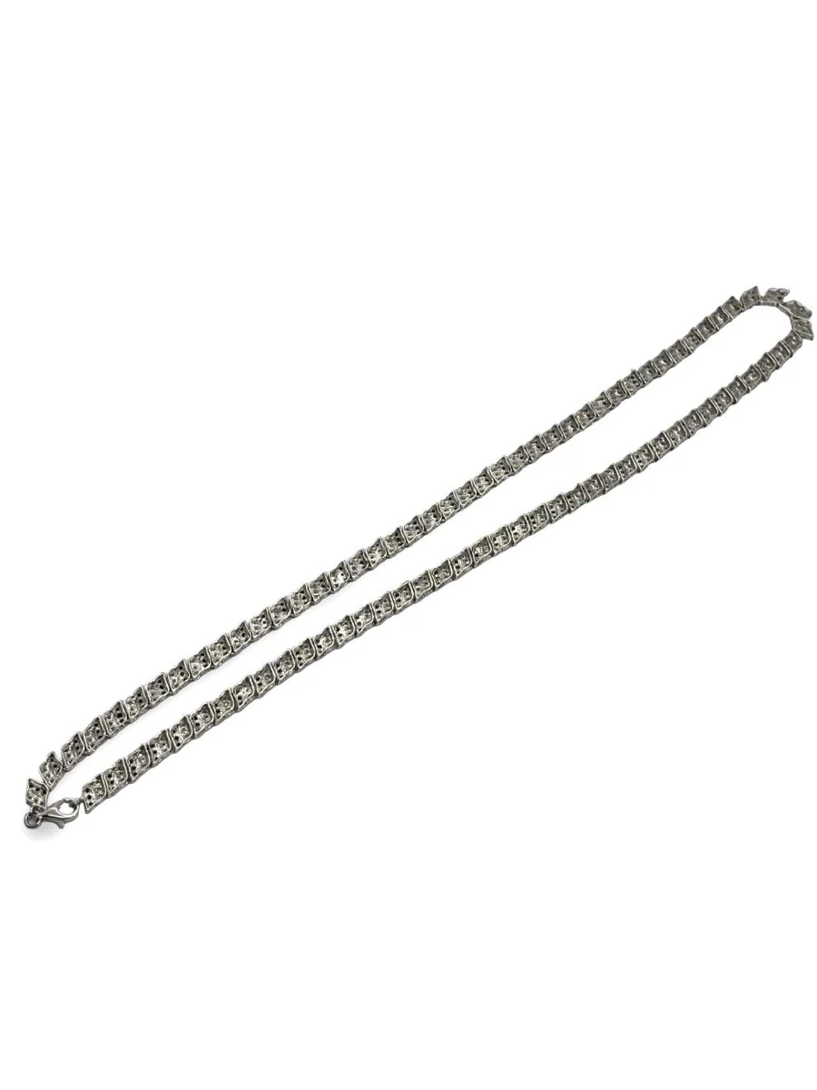 Collier en or blanc 18K et diamants incolores et noirs 2 ct - Image 4