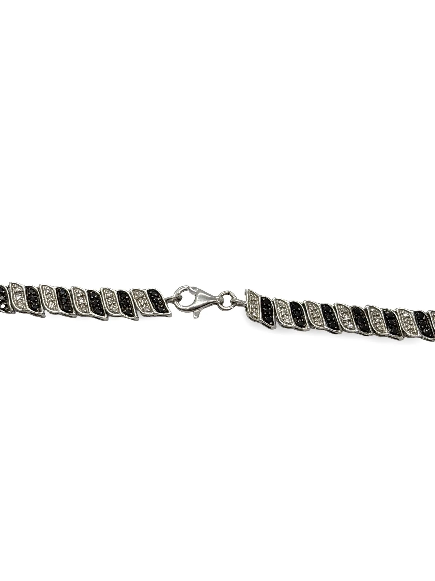 Collier en or blanc 18K et diamants incolores et noirs 2 ct - Image 5