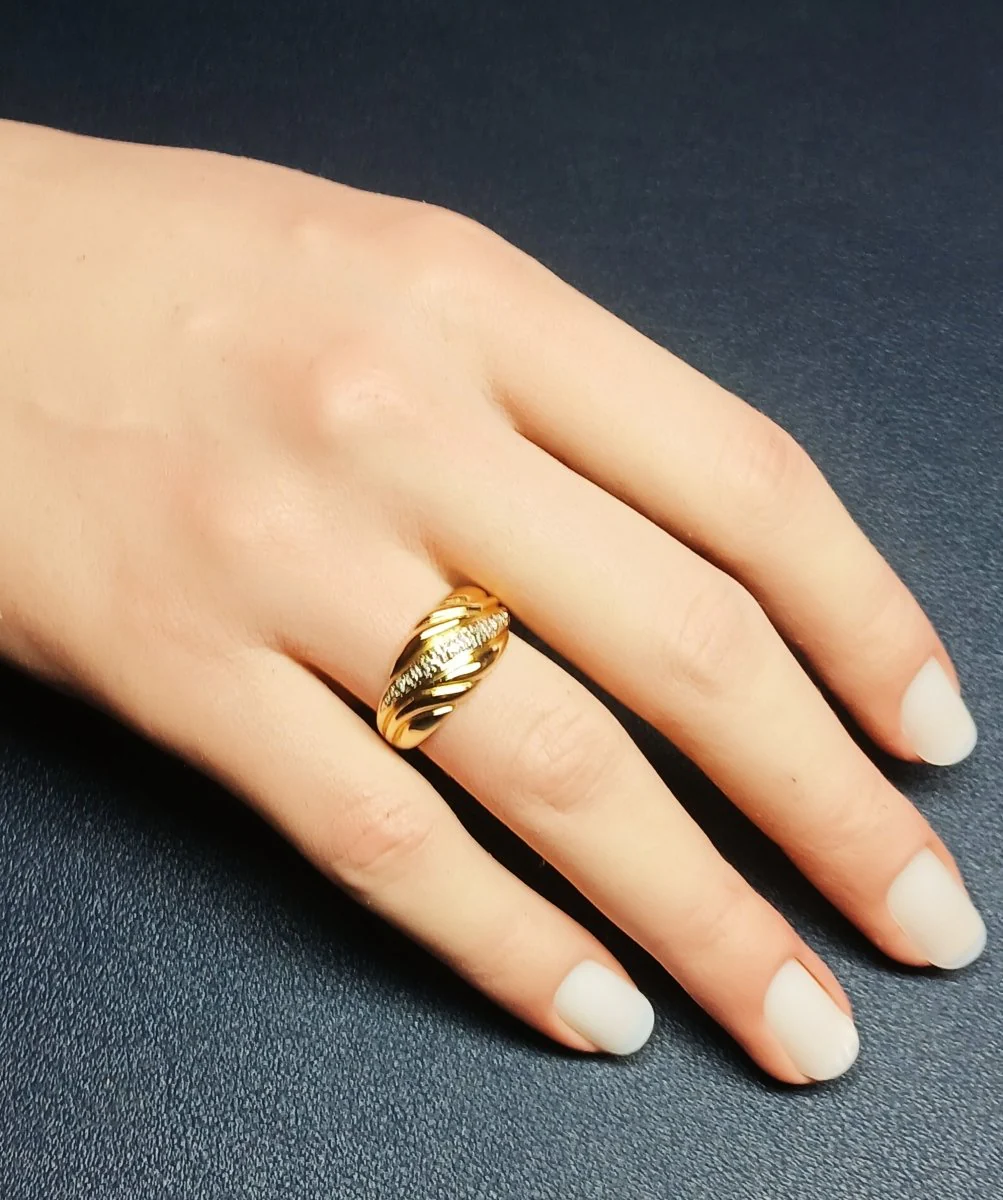 Bague drapé en or jaune - Image 2