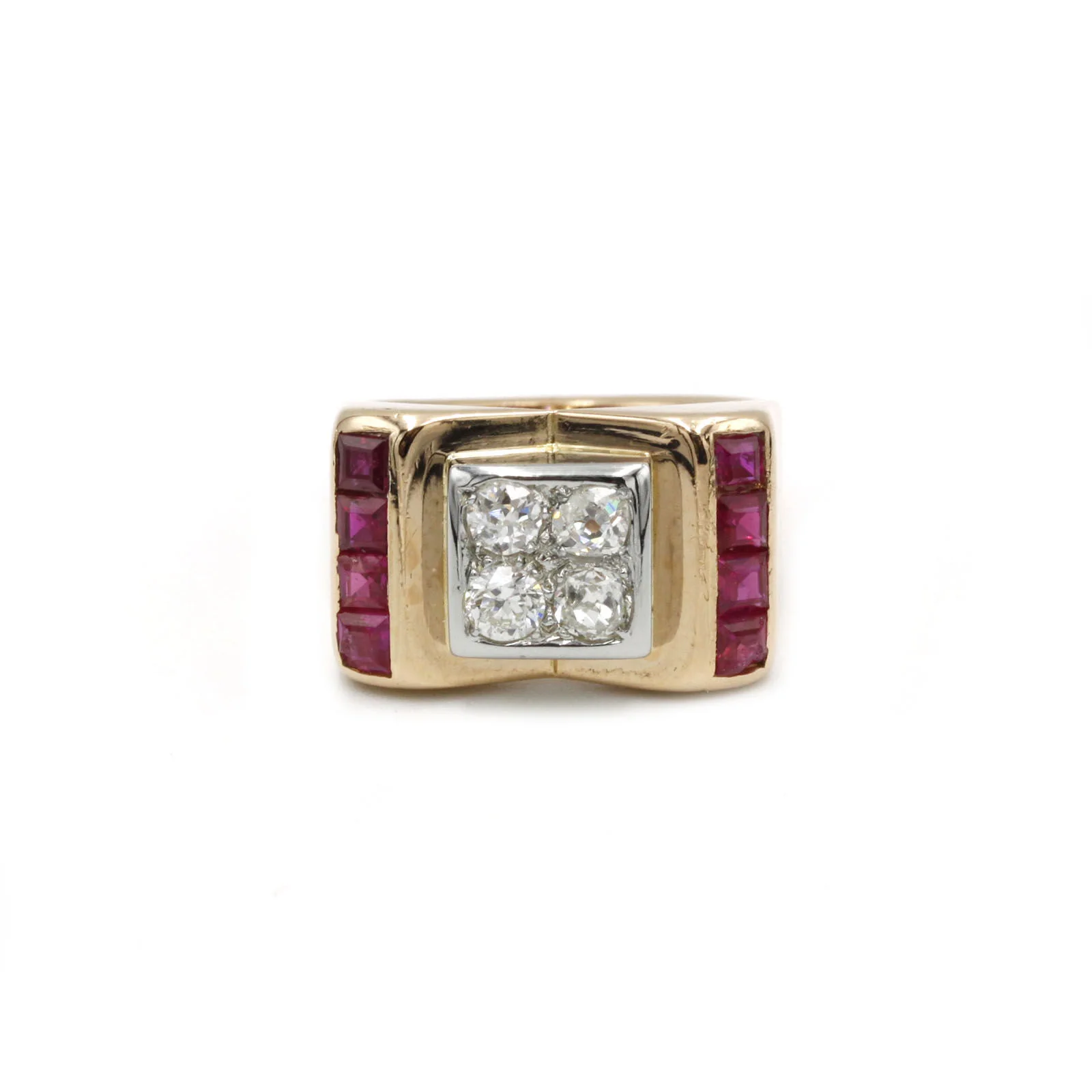 Bague TANK - Or, diamants et rubis - Image 2
