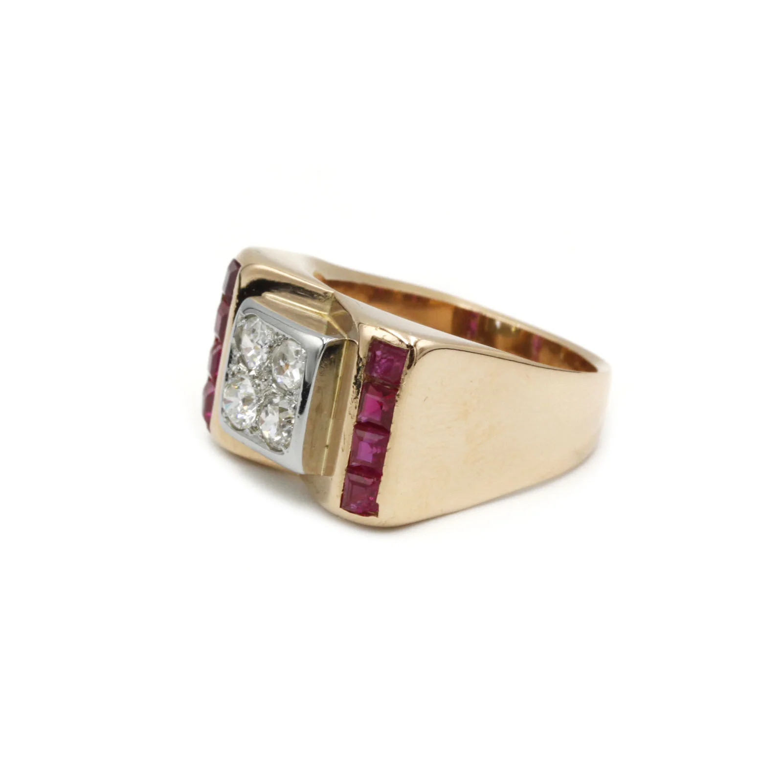 Bague TANK - Or, diamants et rubis - Image 3
