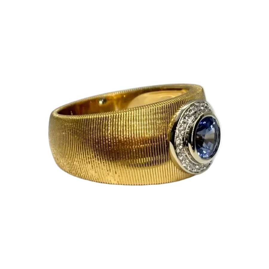 Bague Chevalière MAUBOUSSIN "Un été en Toscane" en or jaune, saphir et diamants - Image 5