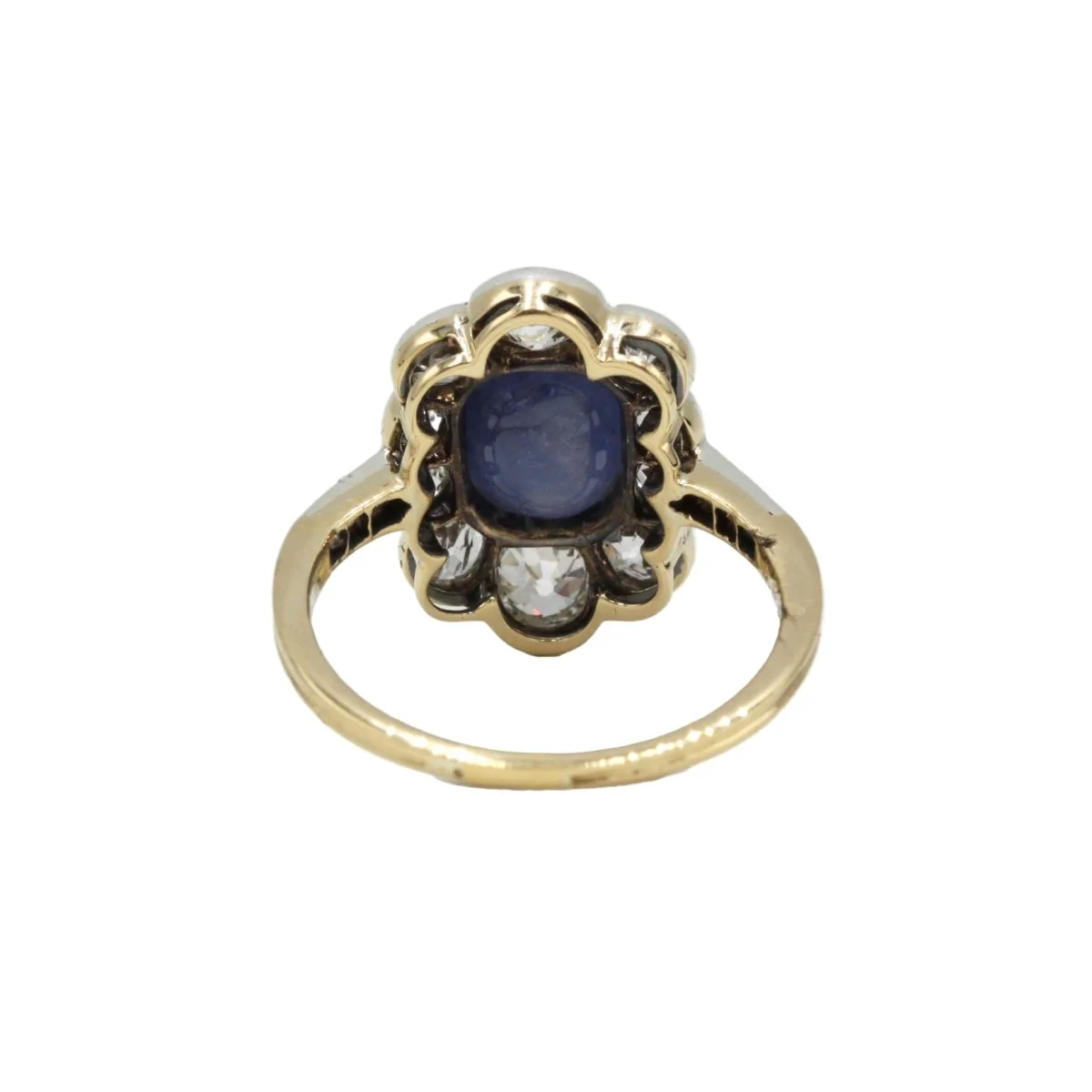 Bague Marguerite en or jaune, saphir et diamants - Image 3