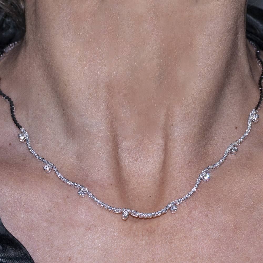 Collier VAGUES en or blanc et diamants - Image 6